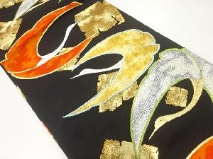 アンティーク　群鶴模様織出し袋帯（着用可）